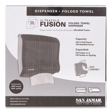 San Jamar® Ultrafold Fusion C-fold And Multifold Towel Dispenser, 11.5 X 5.5 X 11.5, Black freeshipping - TVN Wholesale